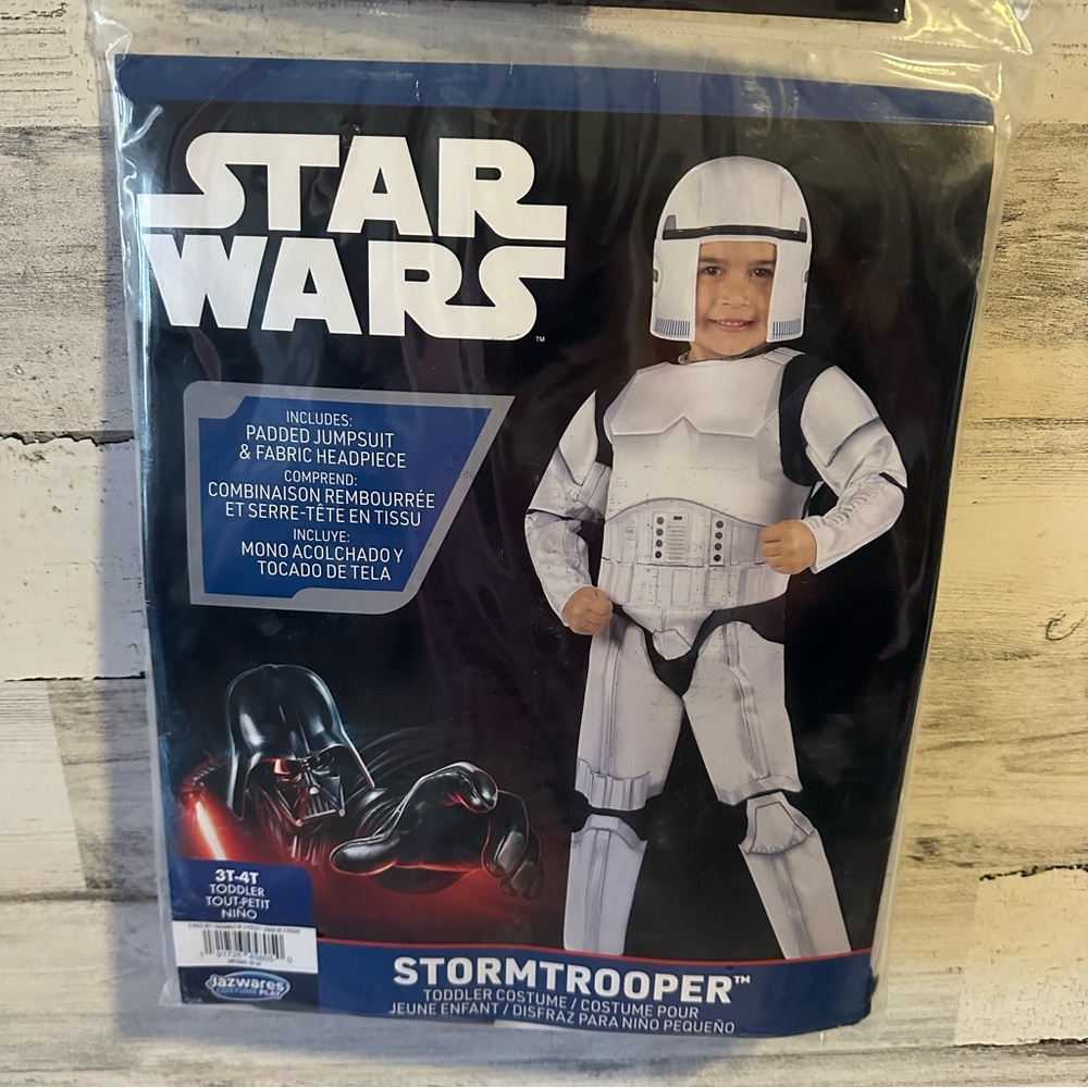 STAR WARS Storm Trooper Deluxe Toddler Costume Size 3T-4T NEW